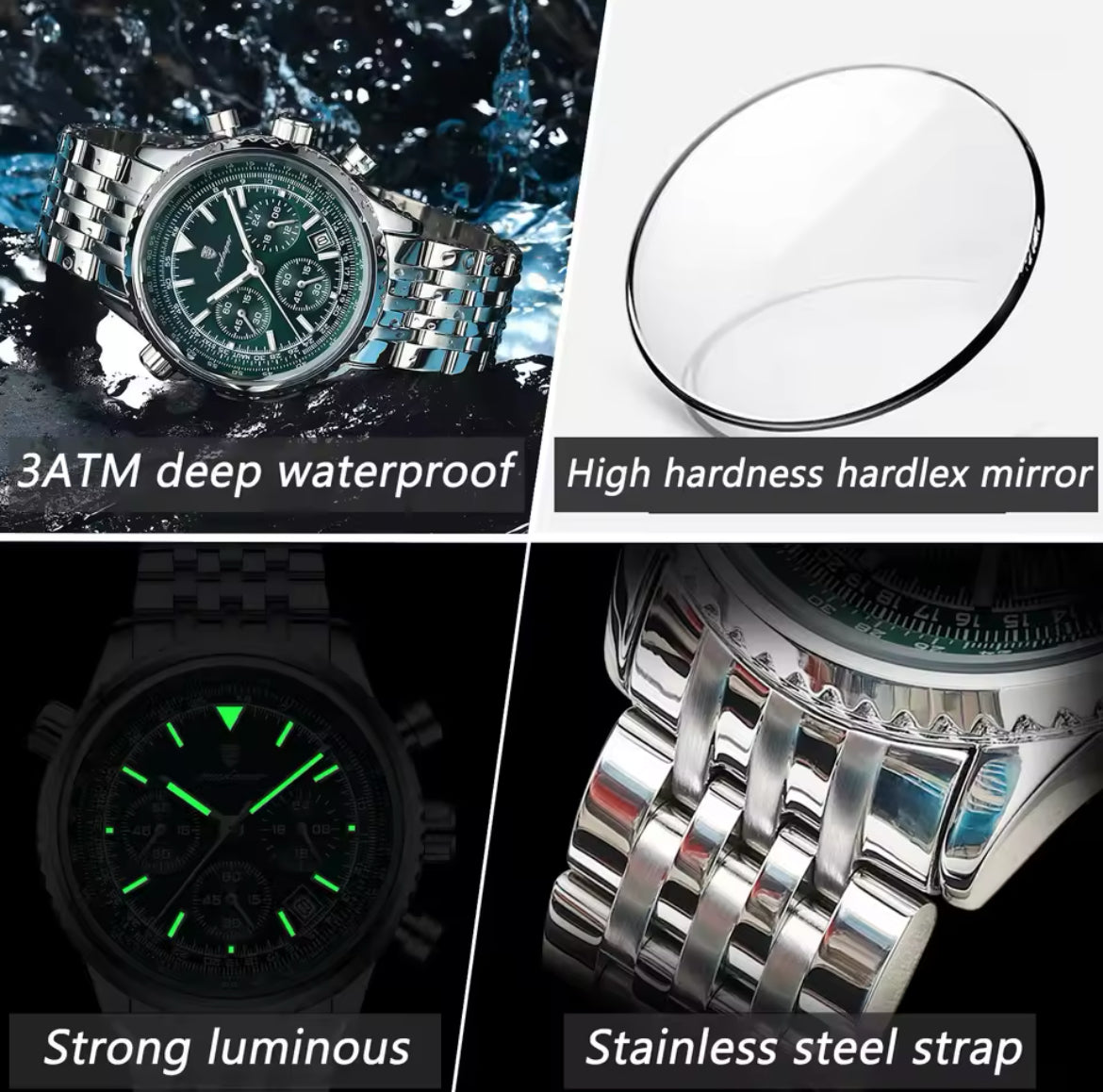 POEDAGAR Luxury Military Watch for Men