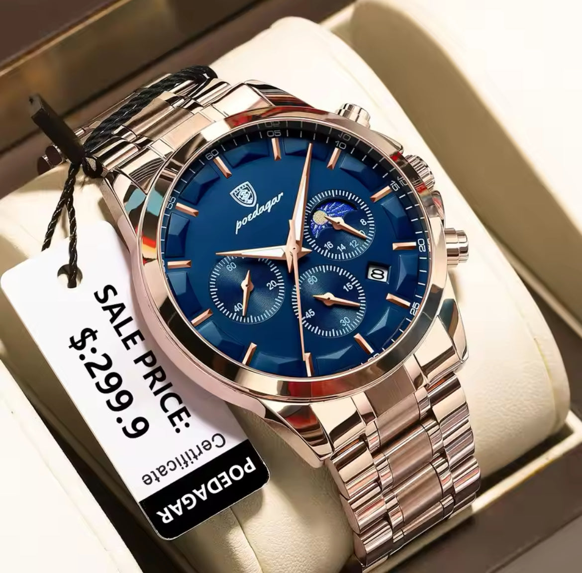 POEDAGAR Luxury Wristwatch Military Waterproof Mens Watch