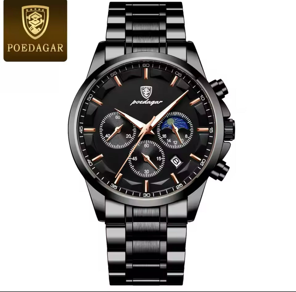 POEDAGAR Luxury Wristwatch Military Waterproof Mens Watch