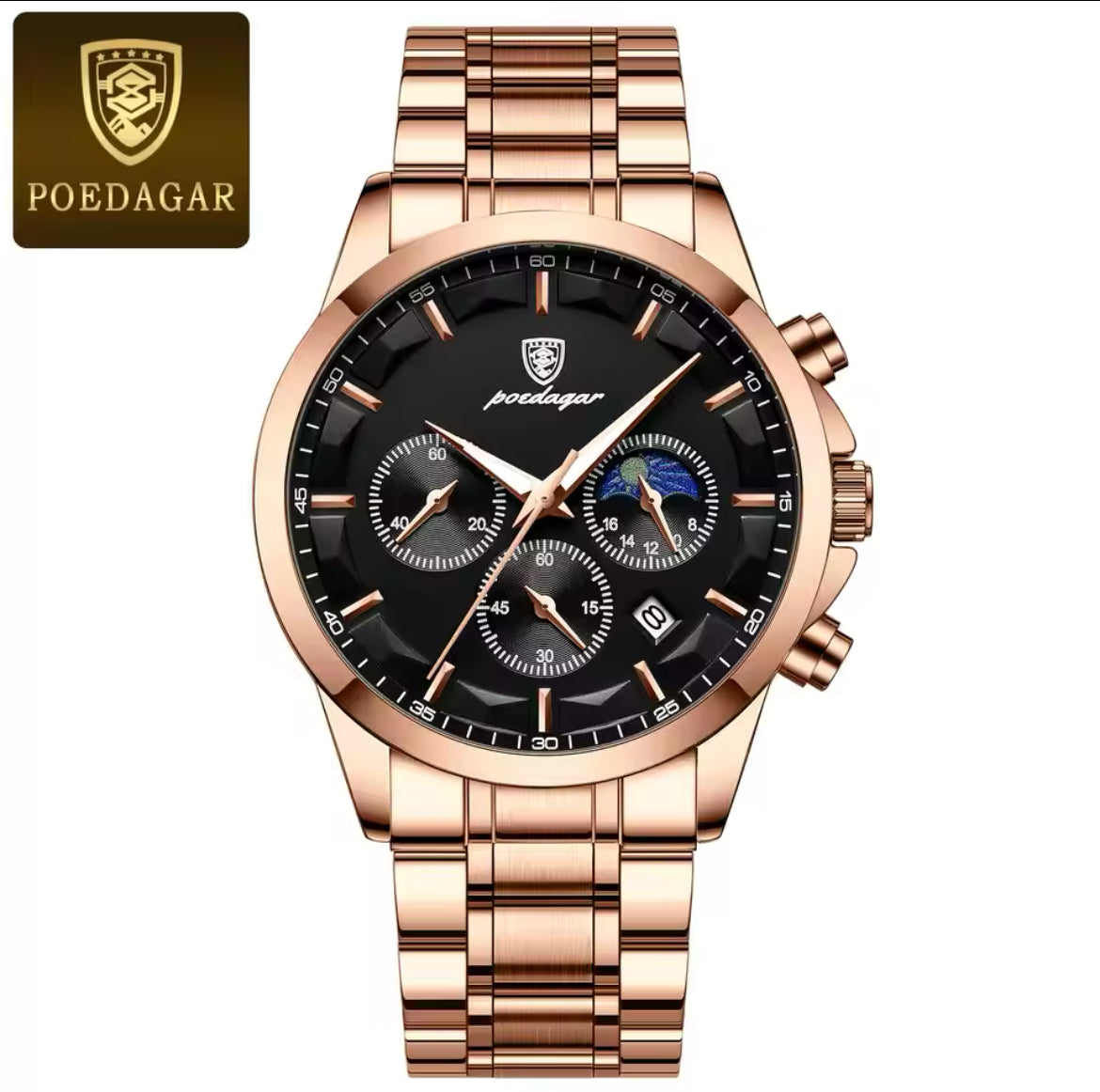 POEDAGAR Luxury Wristwatch Military Waterproof Mens Watch