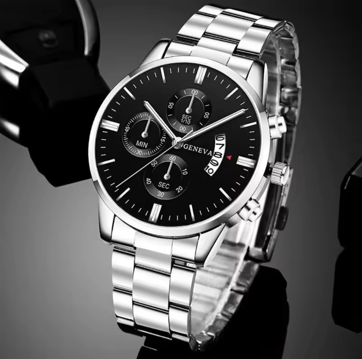 GENEVA Fashion Men Stainless Steel Watch Luxury