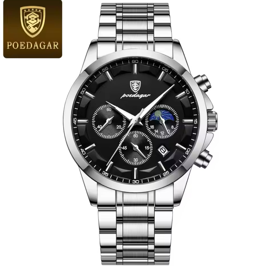 POEDAGAR Luxury Wristwatch Military Waterproof Mens Watch